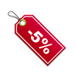 Etiqueta con texto -5% Etiqueta con texto -5%