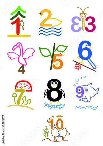 Illustration: number 1 - 10 number 1 - 10