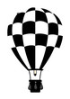 Hot air balloon in black and white colour Hot air balloon in black and white colour