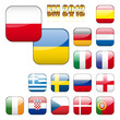Fußball 2012 Teilnehmer Icons, Buttons