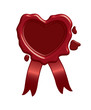 Red heart in the shape of broken heart