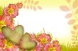 Illustration: Valentine’s day card with flowers and hearts Valentine’s day card with flowers and hearts