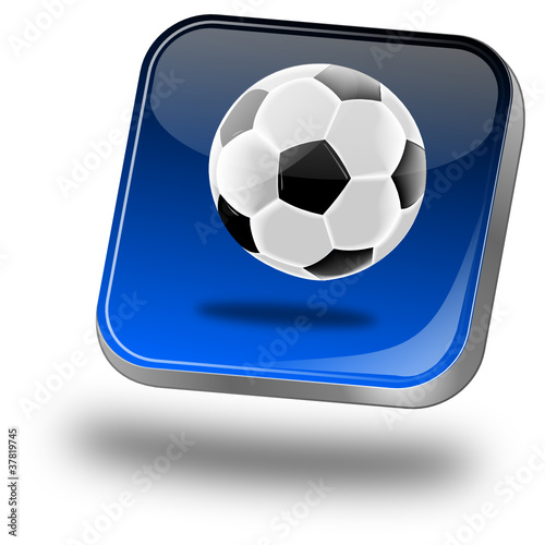 Vektor: Button mit Fußball Button mit Fußball