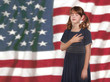 Photo: Little Girl Pledging Allegiance to the Flag Little Girl Pledging Allegiance to the Flag