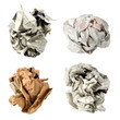 set of crumpled paper
