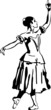 sketch of girl's ballerina standing in a pose