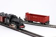 Foto: Modellbahn Dampflok mit Anhängern Freigestellt Modellbahn Dampflok mit Anhängern Freigestellt