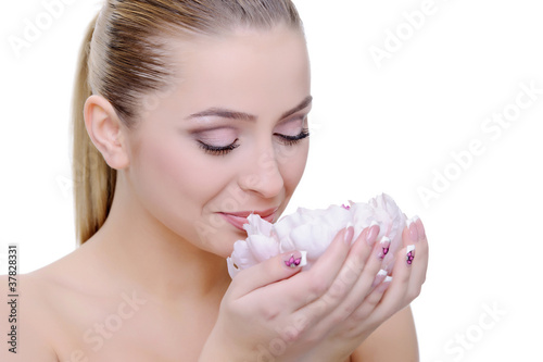 Foto: beauty concept; woman beauty portrait on white beauty concept; woman beauty portrait on white