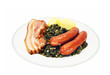 Grünkohl mit Kohlwurst, norddeutsch Grünkohl mit Kohlwurst, norddeutsch