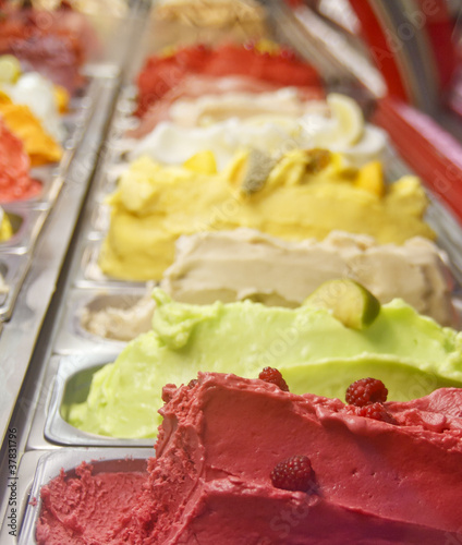 Photo: Sorbets and Gelatos in Display Case Sorbets and Gelatos in Display Case