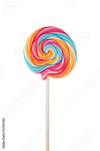 Photo: Colorful lollipop isolated on the white Colorful lollipop isolated on the white