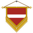 vector pennant with the flag of Latvia