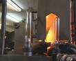 PET bottle factory. Recycling plastics. Plastic is heat blowing