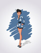 Beautiful sexy asin cartoon geisha