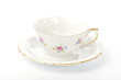 beautiful vintage cup and saucer on white background