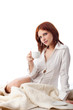 .Young woman with  cup of coffee.