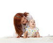 .Mother with sweet small baby. .
