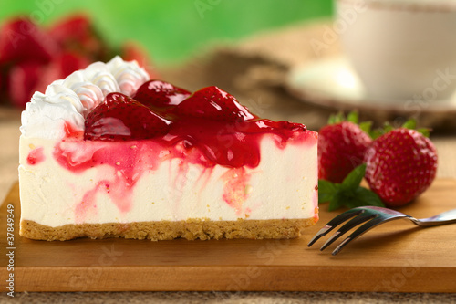 Photo: Fresh strawberry cheesecake (Selective Focus) Fresh strawberry cheesecake (Selective Focus)