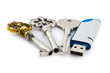 Retro keys and computer flash drive Retro keys and computer flash drive