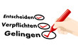 Entscheiden,Verpflichten,Gelingen