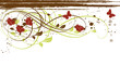 grunge floral marron