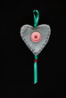 valentine heart on black background