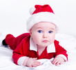 Adorable little santa baby