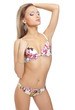young  sexy blond woman wearing sexy lingerie isolated  spa