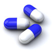 Blue and white pills 3d Blue and white pills 3d