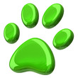 3d illustration of green paw