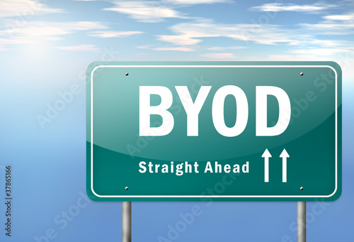 Illustration: Highway Signpost "BYOD - Bring Your Own Device" Highway Signpost "BYOD - Bring Your Own Device"