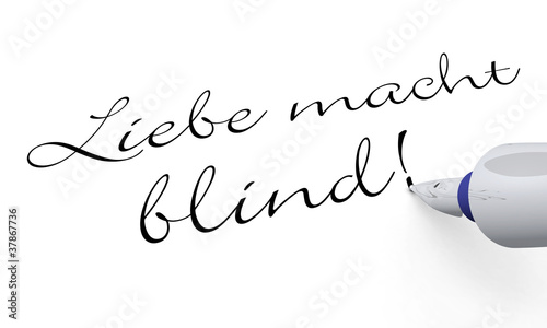Illustration: Stift Konzept - Liebe macht blind! Stift Konzept - Liebe macht blind!