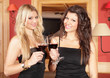 clink glasses girls and wine