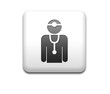 Boton cuadrado blanco simbolo medico