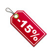 Etiqueta con texto -15% Etiqueta con texto -15%