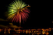 Feuerwerk über dem Hafen von Oskarshamn, Schweden