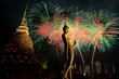 Fireworks and Loykrathong Festival, Sukhothai, Thailand