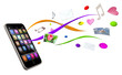 Touchscreen smartphone, conceptual 3d image