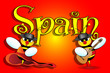 Spanish card with bees Spanish card with bees