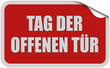 Sticker rot eckig curl oben TAG DER OFFENEN TÜR