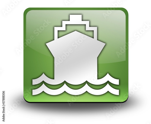 Illustration: Green 3D Effect Icon "Ship / Water Transportation" Green 3D Effect Icon "Ship / Water Transportation"