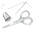 Vintage Silver Engraved Sewing Set