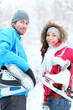 Ice skating winter couple