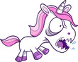 Crazy Unicorn Vector Illustration