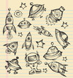 Outer Space Doodle Sketch Vector Set