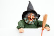 Befana verde su fondo bianco Befana verde su fondo bianco