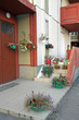 Gardening of an entrance of an apartment house