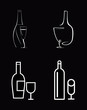 Bottle of wine and wine glass