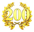 200 twohundred number laurel wreath