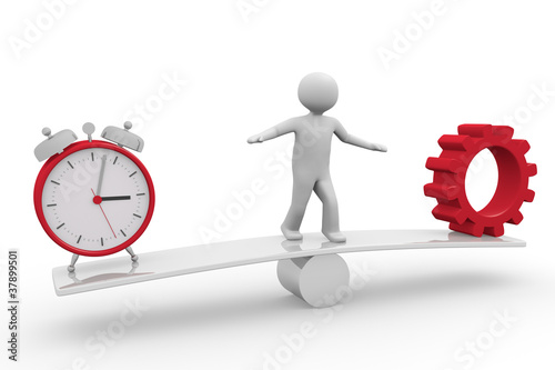 Illustration: balance zwischen Zeit und Arbeit balance zwischen Zeit und Arbeit